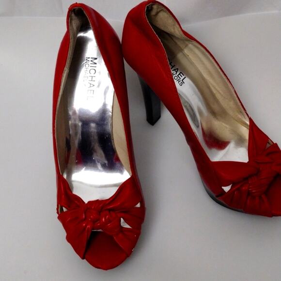 Michael Kors Red Stiletto Heels Sz 8M 5 inch heel - Picture 1 of 9